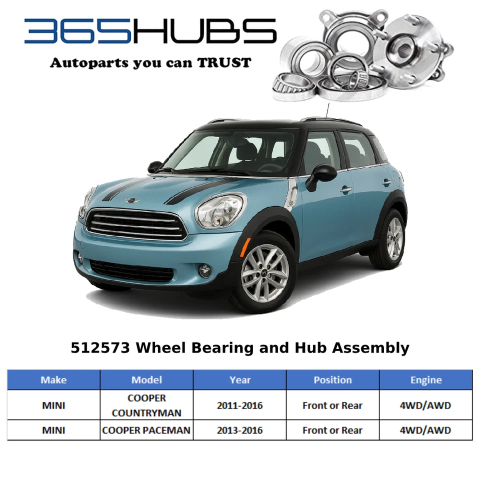 Conjunto de buje de cojinete de rueda delantera/trasera | Mini Cooper Countryman 2011-2016 4x4 Foto 2 de 4