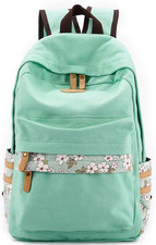 Kawaii Girls Backpack for School - Lightweight Canvas Backpack for Teens Ages 8-
