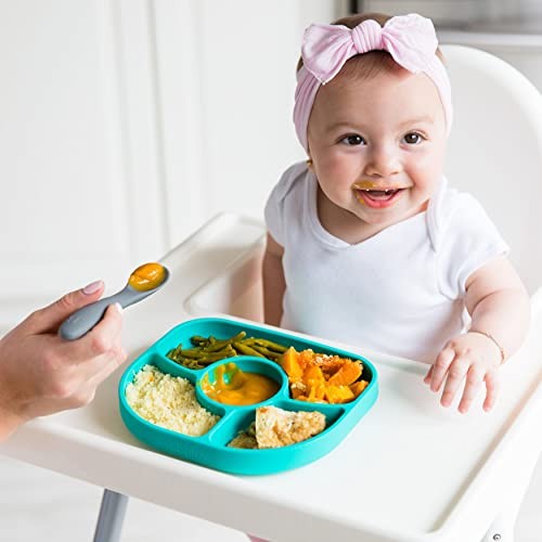 Set de table bébé BBLUV Yumi en silicone premium incassable bleu ciel