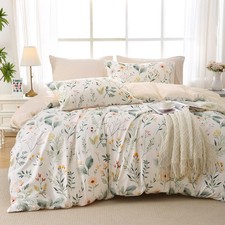 Duvet Cover Queen Size, Reversible Floral Vintage Duvet Cover Set with Zipper...
