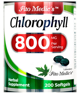 Lab - Chlorophyll - pure - 800 mg per serving- 200 Softgels