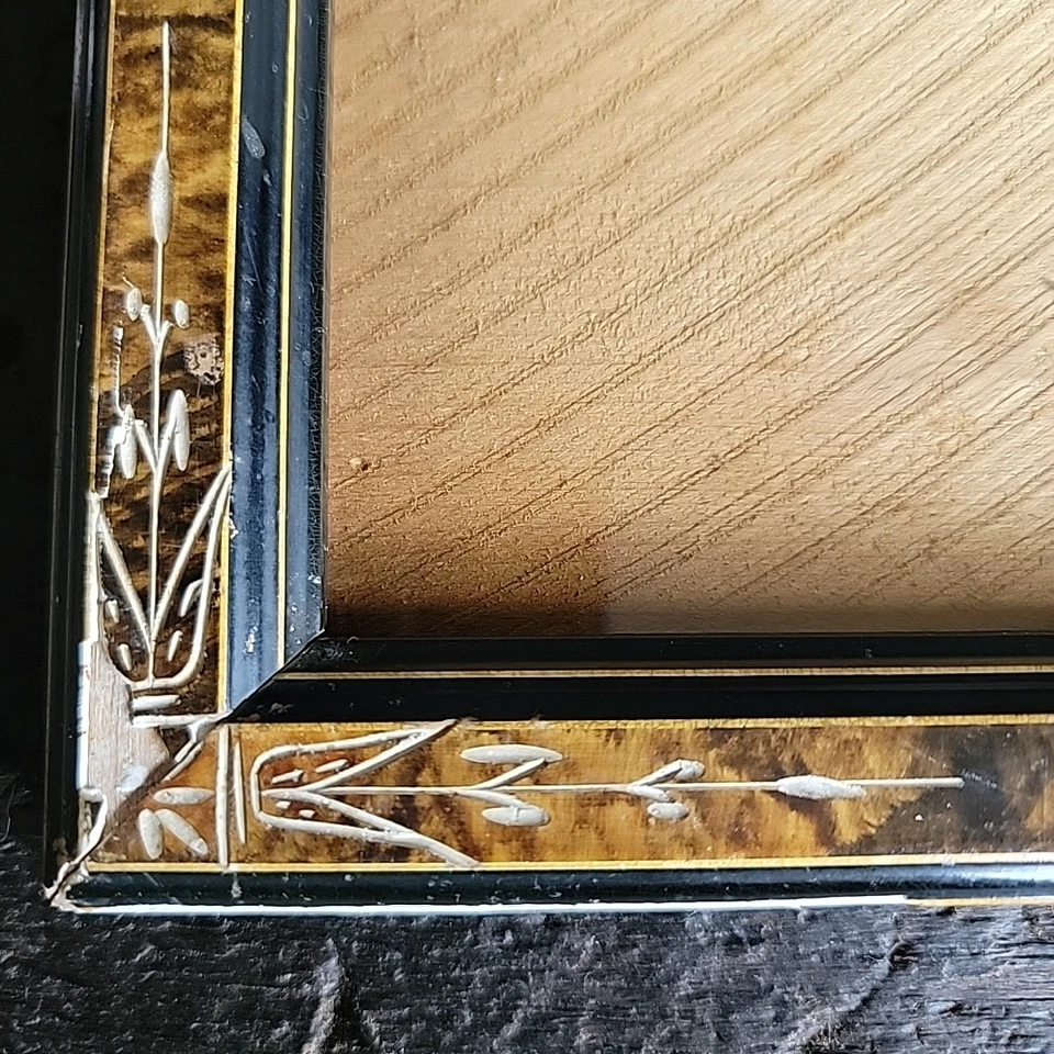 Antiq EastLake carved Late 19th C Photo Picture frame 9.5x7.5 Spooncarved Style  - Image 4 of 4