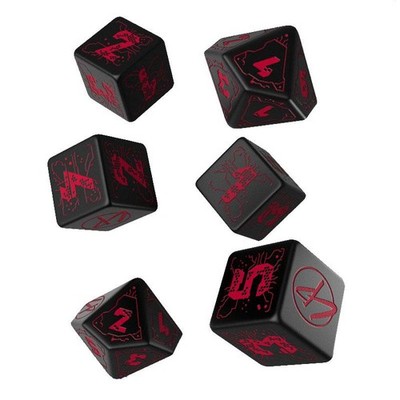 Q Workshop Würfelset - Cyberpunk Red: Night City Schwarz und Rot