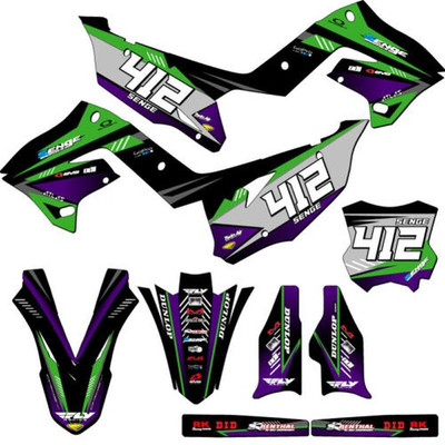 2003-2008 Für Polisport Restyle KX 250 Anstieg Grün Senge Grafiken Set Compat