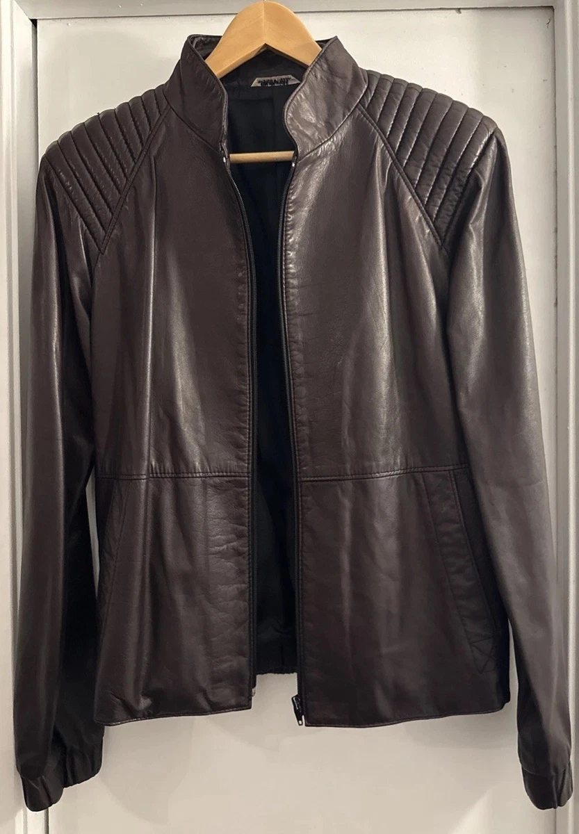 Veste En Cuir Noir Saks Fifth Avenue - Taille S, Occasion En Bon état