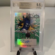 2021 Leaf Valiant Football ZAVEN COLLINS Rookie Boom Autograph 6/99 BGS 9.5