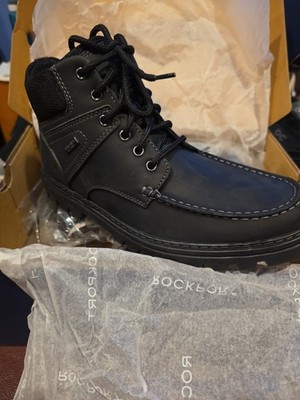 Rockport Wearher Ready Or Not Moc Toe Boots Black Leather