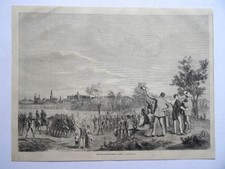 Wkroczenie wojsk pruskich do Rastatt. drzeworyt z 1870 roku