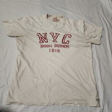 Brooks Brothers NYC T-Shirt Tee Short Sleeve White Size Mens Large 