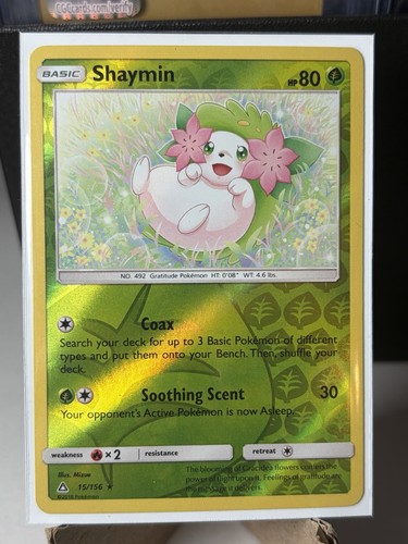 Shaymin #15/156 SM - Ultra Prism Reverse Holo Pokemon TCG