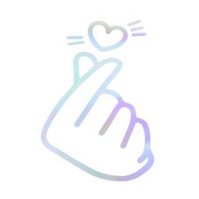 Reflective Bumper Decal Square Heart Reflective Car Sticker Colorful Gradient