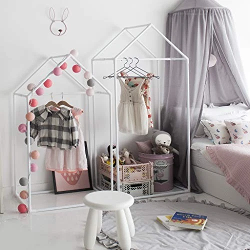 儿童壁橱-装扮服装吊篮架,悬挂服装中号白色 — 第 2/4 张图片