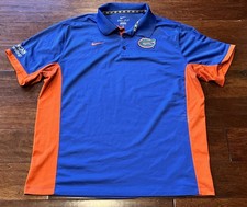 Nike Florida Gators Blue Orange ColorBlock Mens XL Dri-Fit Promo Logo Polo Shirt