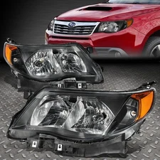 FOR 09-13 SUBARU FORESTER OE STYLE BLACK HOUSING AMBER CORNER HEADLIGHT LAMPS