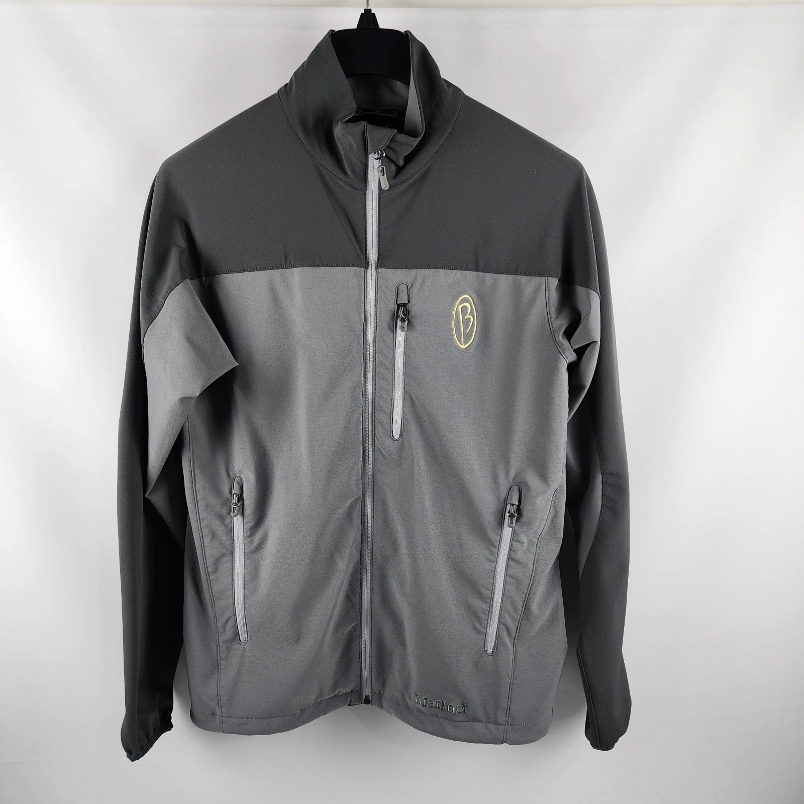 Marmot Full Zip Mens Medium Gray Softshell Tempo Jacket J98260