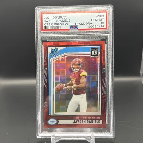 2024 Panini Donruss - Rated Rookie Jayden Daniels #389 Optic Preview Red Pandora