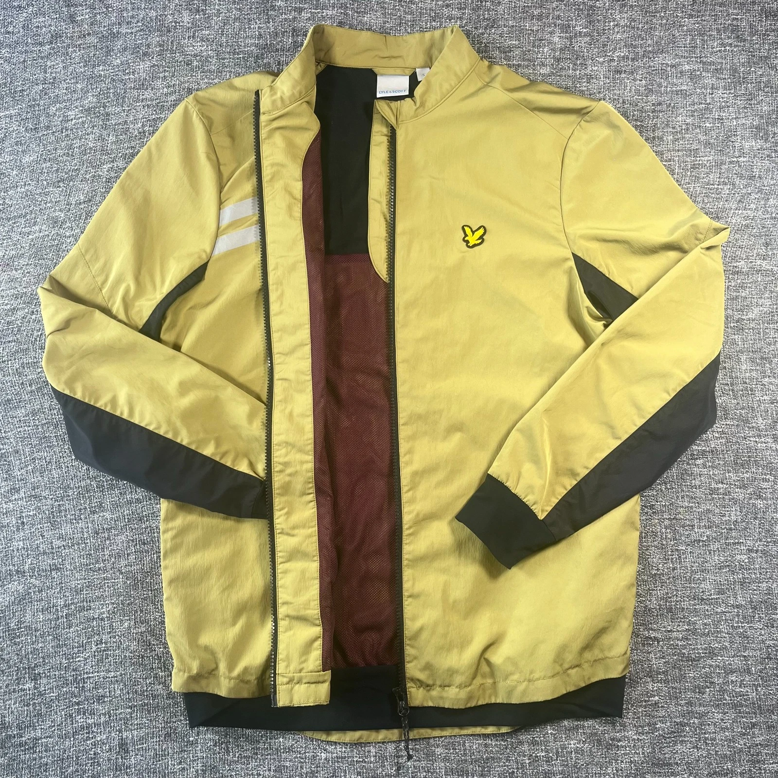 Lyle &Scott Jacket Mens Small Vintage Khaki Reflective Windbreaker