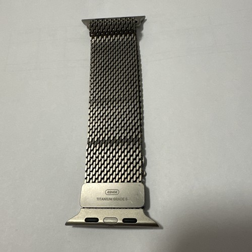 Genuine Apple Watch Ultra 49mm Titanium Milanese Loop Band NATURAL - Small - Zdjęcie 3 z 5