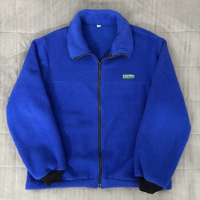 VTG Cabela's XL Blue Polartec Fleece Jacket Full Zip Made USA Outdoor Hiking 90s