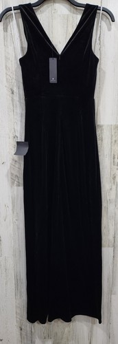 LULUS wunderschönes schwarzes Abend-Maxikleid Samt Twist Front Größe SMALL **NEU** - Bild 8 von 12