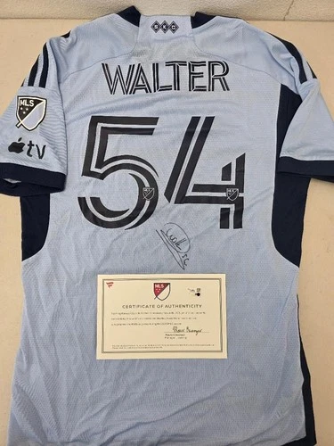 Sporting KC REMI WALTER Signed Match Game Used 2023 Season Soccer Jersey