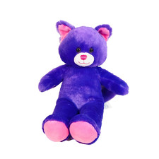 Build-A-Bear Purple Shimmer Kitty Cat 17” Soft Plush with Pink Accents Retired