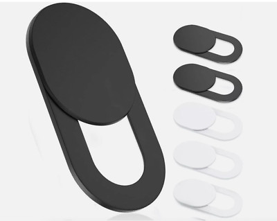 6pcs Ultra Thin Webcam Cover Shutter Camera Slider for Laptop (BLACK + WHITE)
