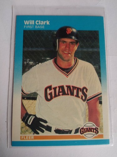 Tarjeta de béisbol Fleer novato 1987 # 269 Will Clark, S. F. Giants 1B! ¡COMO NUEVO!!!¡! - Imagen 2 de 6