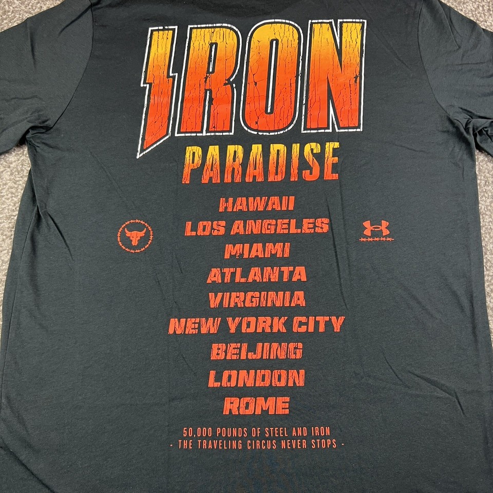 Under Armour Iron Paradise Shirt Mens Extra Large Project Rock Logo Gym ...