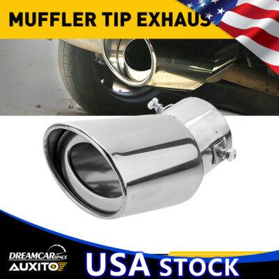 Muffler Tip Exhaust Pipe Effect Chrome Car Stainless Steel Fit EAD 1.75-2.5 inch