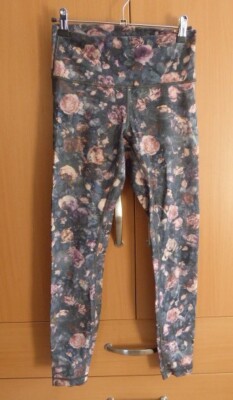 Lululemon Speed Up enge bauchfreie Leggings mattiert Rosenmuster US 6 (UK 10) L28''