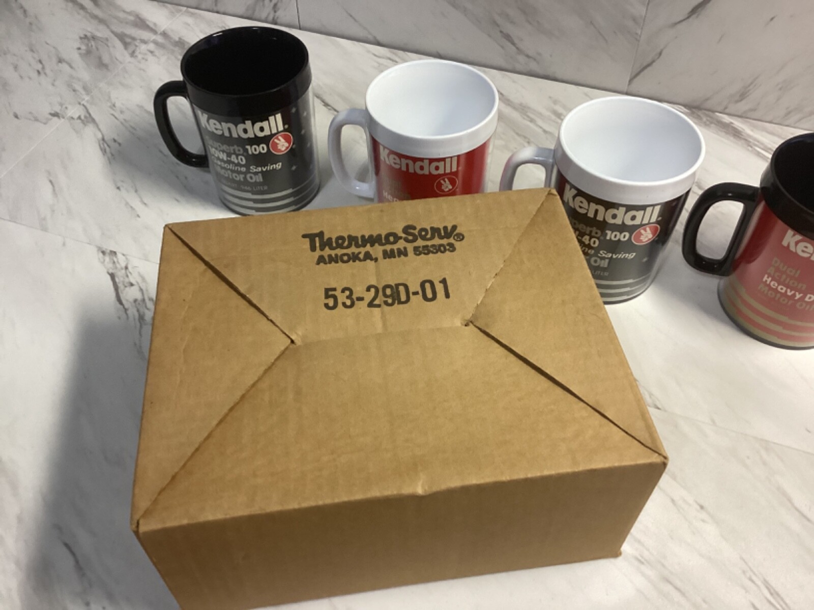 Vintage Set Of 4 Kendall motor Oil Coffee Mugs Cups eBay