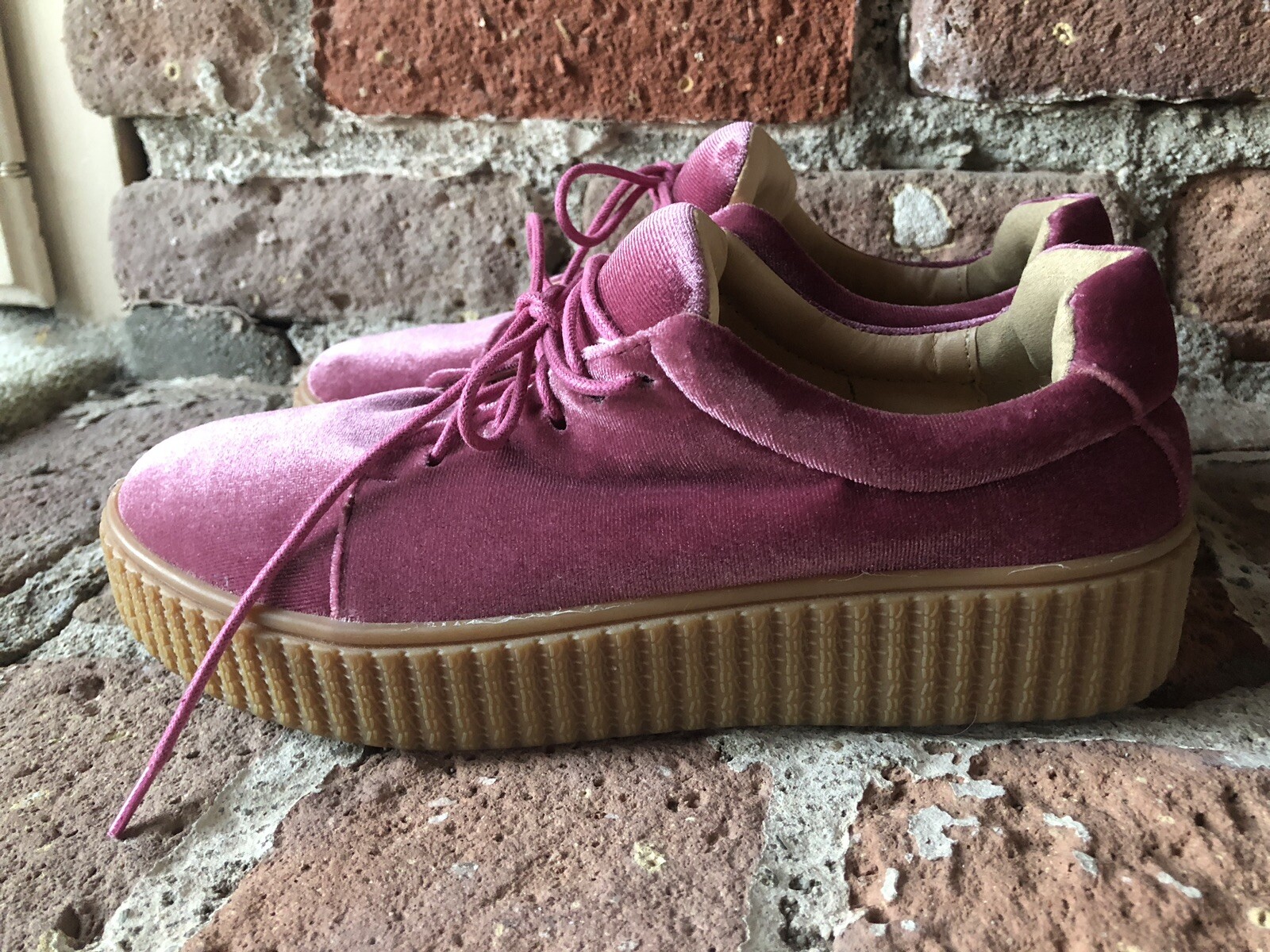 SAOLA Oxford in velluto rosa Meizu suola bassa plateau taglia 38 US 7 7 5