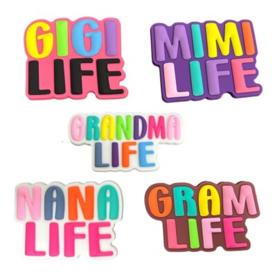1pc Grandma Beach Bag Accessories PVC Rubber Totes Inserts Charms Nana Gigi Mimi
