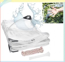 Clear PVC Tarp Heavy Duty Transparent Tarpaulin Waterproof Tent with Grommets