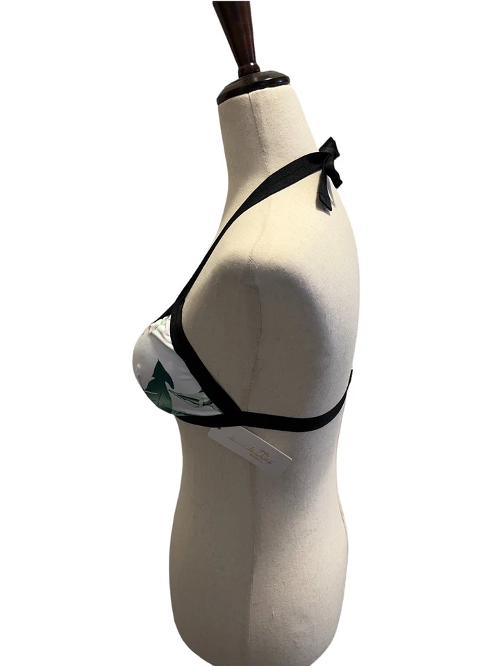 Traje de baño tropical Beach Joy para mujer talla pequeña blanco multicolor estampado de hojas Foto 3 de 4