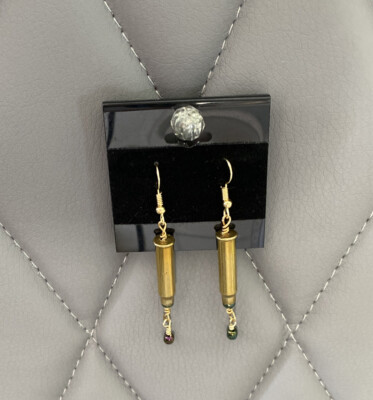 Ammunition Earrings Bullet Dangle Earrings Real Brass Bullets 17