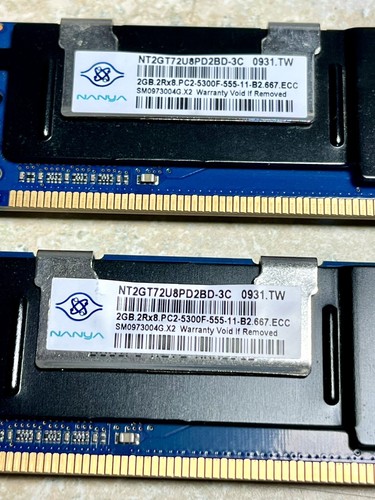 Dell (2GBX2) 2Rx8 PC2-5300F-11-B2 667 ECC Server Memory 4GB (2GB X2) - Picture 2 of 6