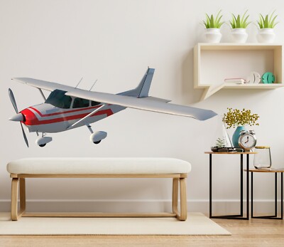 3D Kleine Flugzeug C197 Auto Wallpaper Wandbild Poster Transport Wandaufkleber