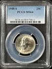 1948-S  25C Washington Quarter Dollar PCGS MS64   80479813