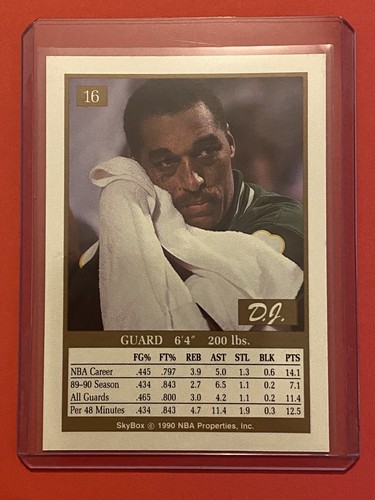 1990-91 Skybox - #16 Dennis Johnson Boston Celtics - Picture 2 of 2