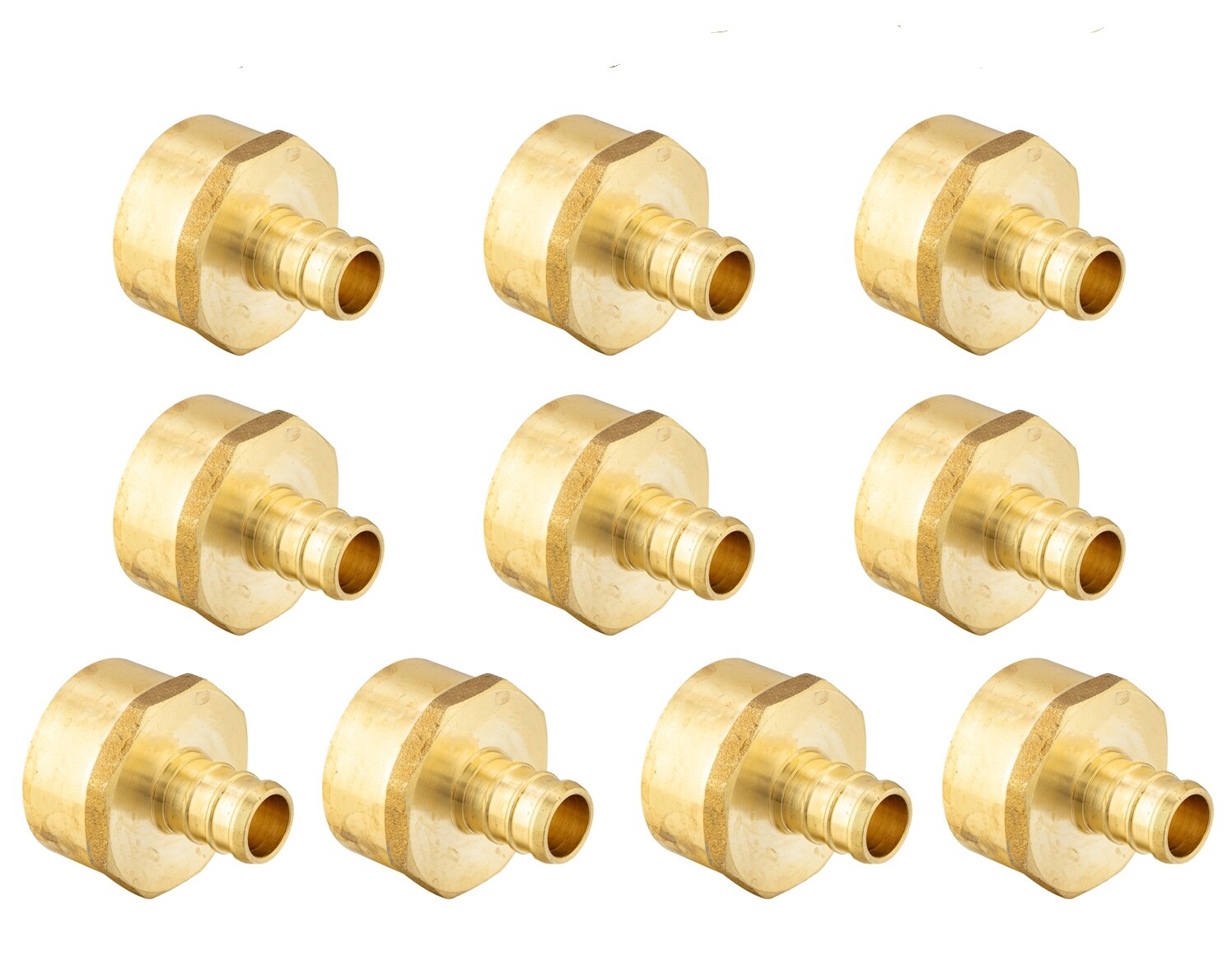 10 PCS EFIELD PEX 1/2" x3/4" Female NPT  Adapter Crimp Brass Fittings, Lead Free