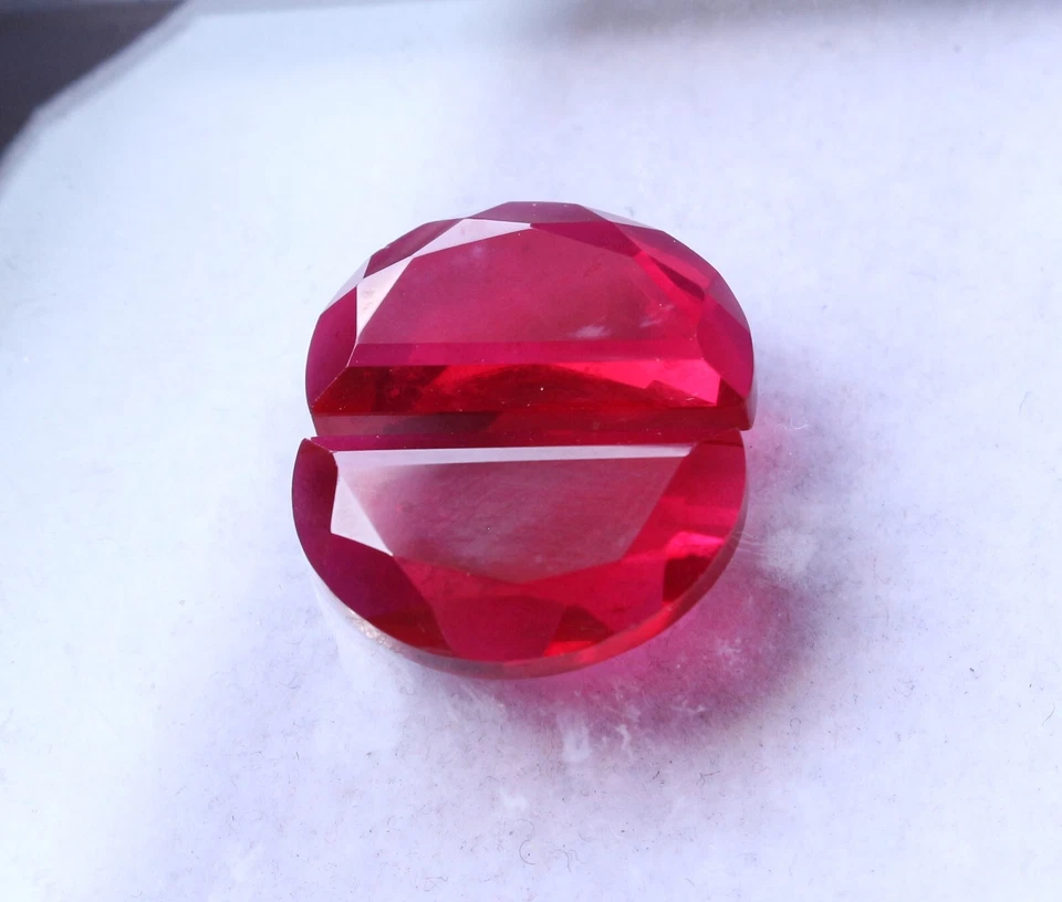 Ruby Loose Gemstone Lab Create Ruby Cut Cab Flat Back Ruby Making Jewelry18X10MM - Image 4 of 4