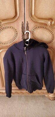 Armani Exchange AX winter black hoodie; angels wings hood, fur