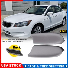 Pair Gray Door Panel Armrest Cover Lid Leather For Honda Accord Sedan 2008-2012