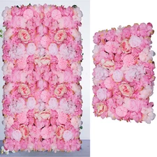 6X Artificial Silk Flower Wall Panel Wedding Party Venue Background Floral Decor