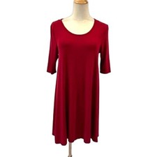 Free People We the Free Jaqueline Tunic Top Dress Red Jersey Dress A-Line Med