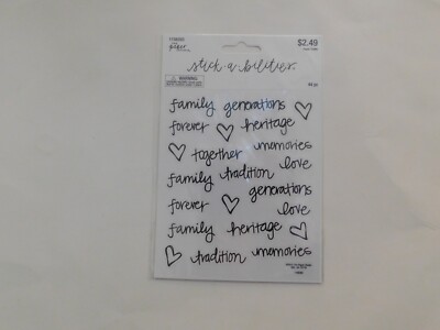 The paper studio Stick a bilities Family, Generations word stickers 44pc