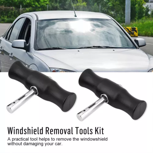 UK WINDSCREEN GLASS CUTTING OUT REMOVAL WIRE & HANDLES CHEESE WIRE TOOL KIT GB - Picture 4 of 5