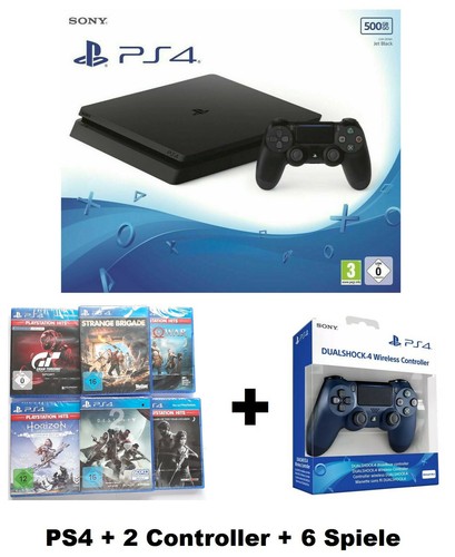 PS4 Console 1TB Slim +2 Controller+6 Games Dealer New PLAYSTATION CUH-2216B  | eBay